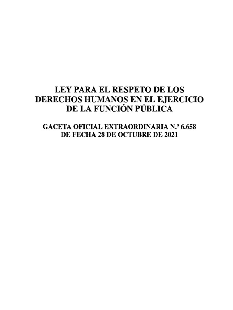 Ley de Derechos Humanos en la Función Pública | PDF | Derechos humanos ...