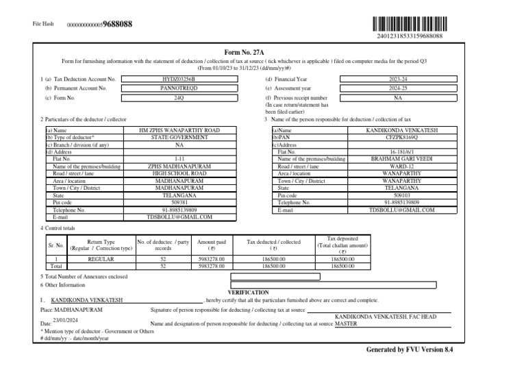 27a Hydz03256b 24Q Q3 2023 | PDF | Government | Public Finance
