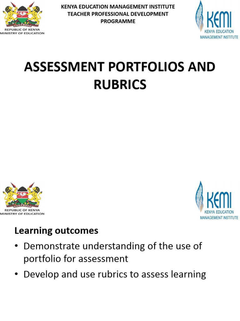 Portfolio and Rubric Assessment Guide | PDF | Rubric (Academic) | Learning