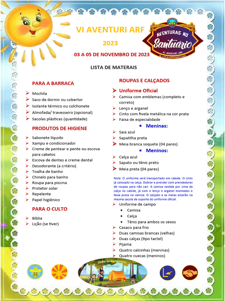 Lista de material individual | PDF | Roupas | Bens de consumo