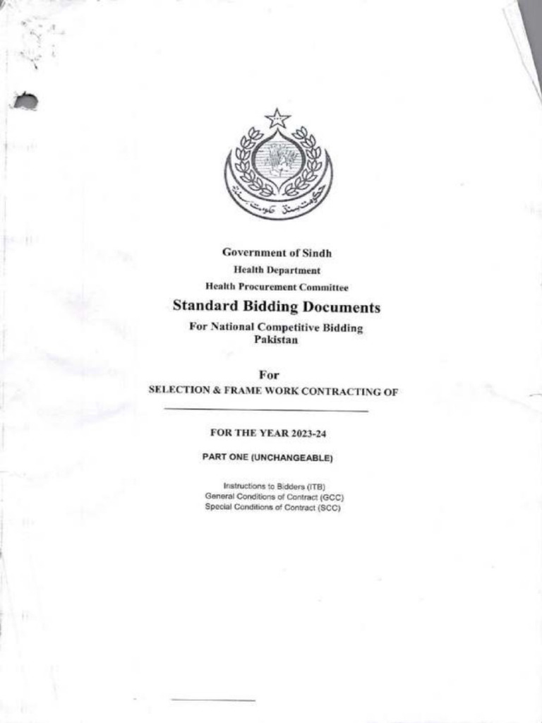 Standard Bidding Document 1 D 2023 24 Compressed Pdf