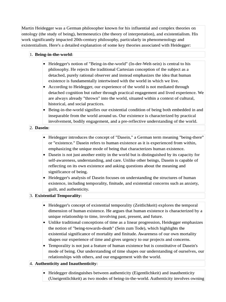 Martin Heidegger intelligence overview