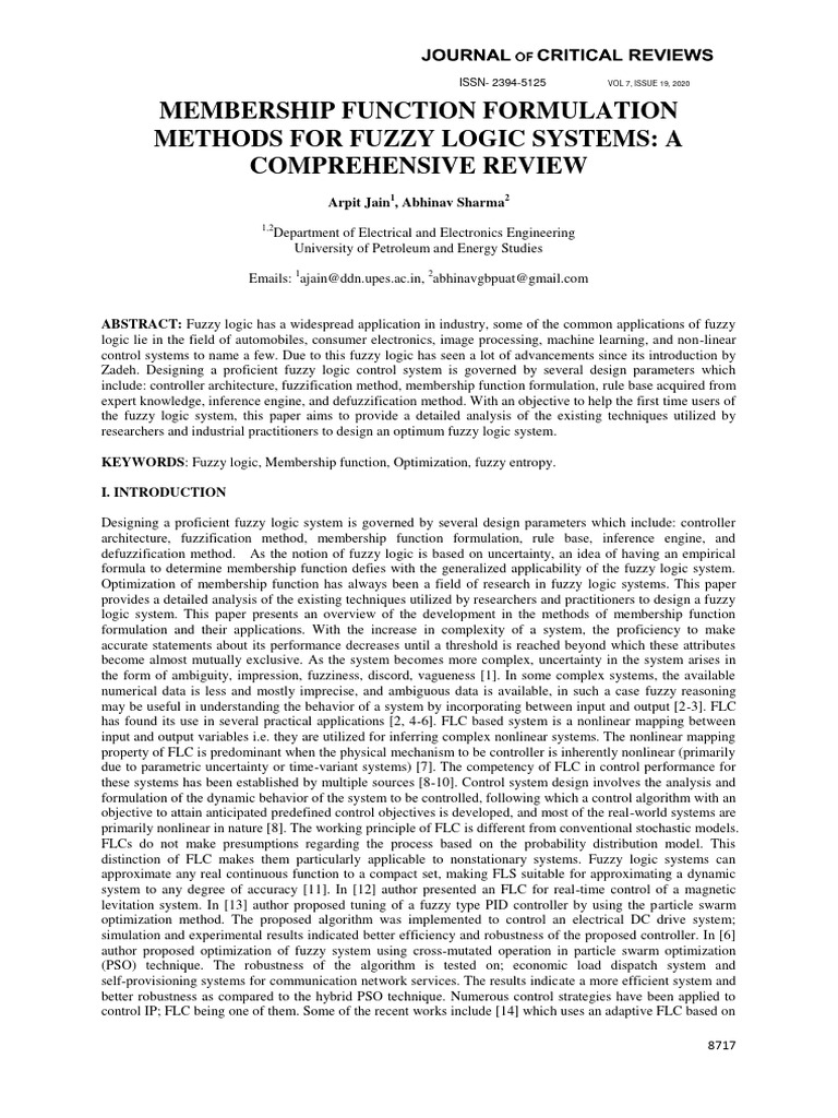 Fuzzy Logic Membership Function Review | PDF | Mathematical ...