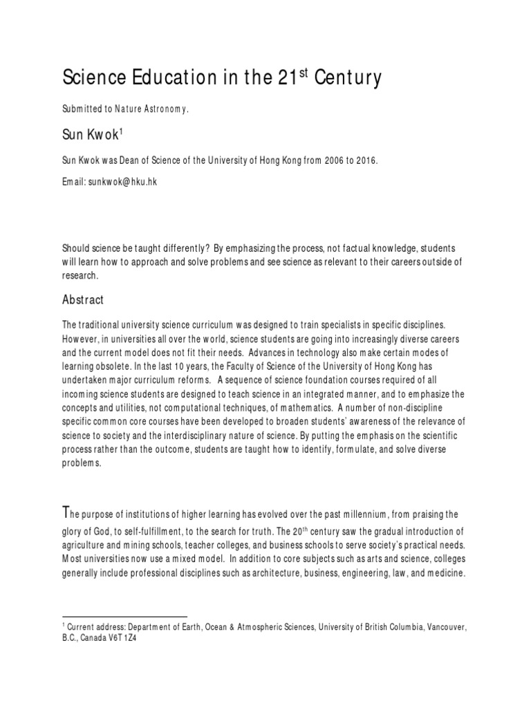 Reforming 21st Century Science Education | PDF | Science | Curriculum