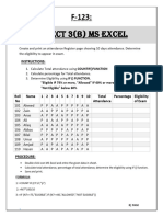 Object 3 (B) MS EXCEL: Instructions
