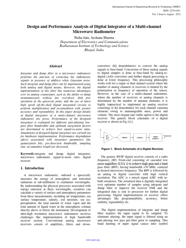 Digital Integrator Design for Radiometers | PDF | Sampling (Signal ...
