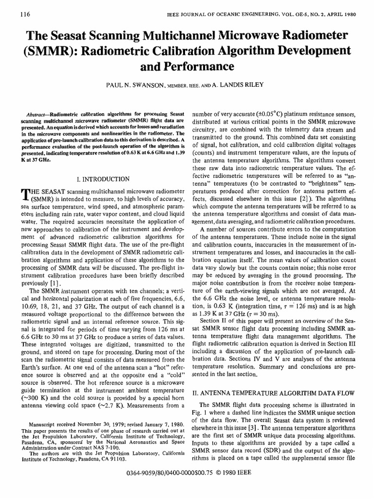 Seasat radiometric calibration algorithm development pdf metrology