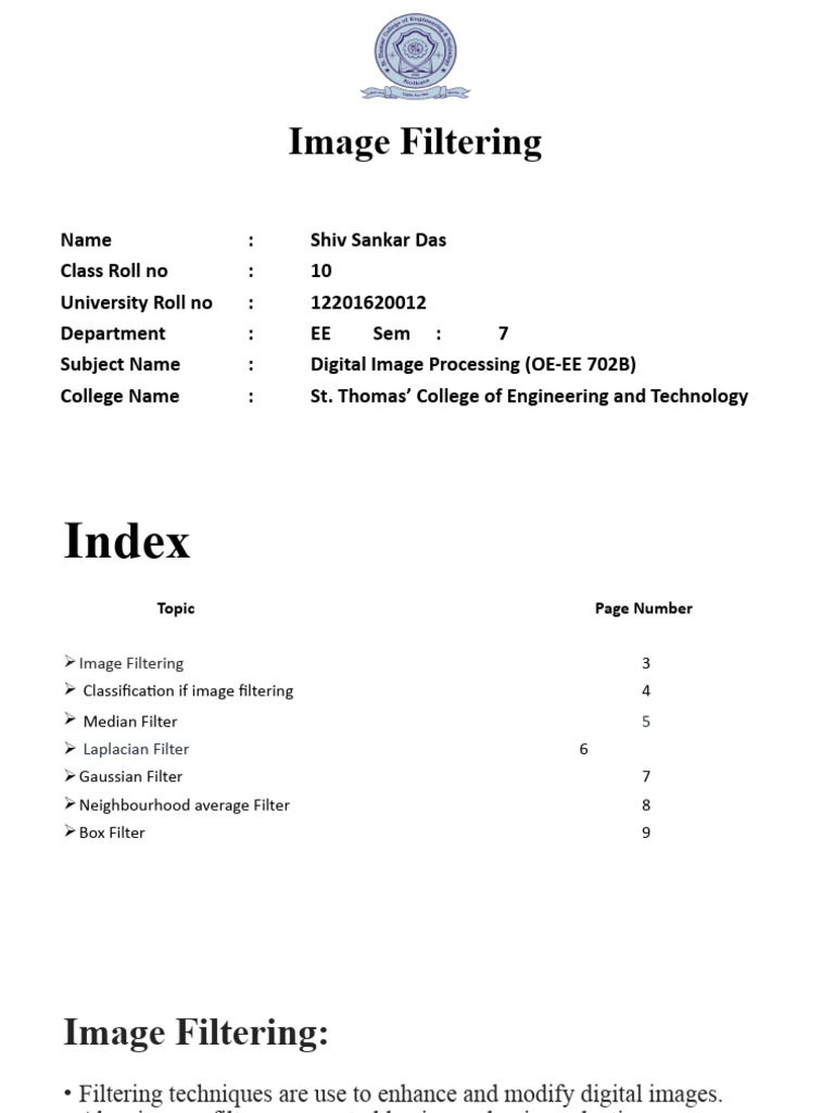 Essential Image Filtering Techniques | PDF | Filter (Signal Processing ...