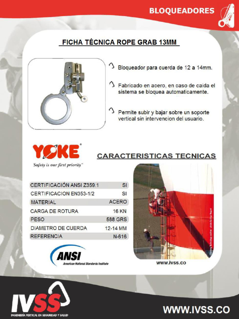 Bloqueador Rope Grab Yoke N616 Ivss PDF