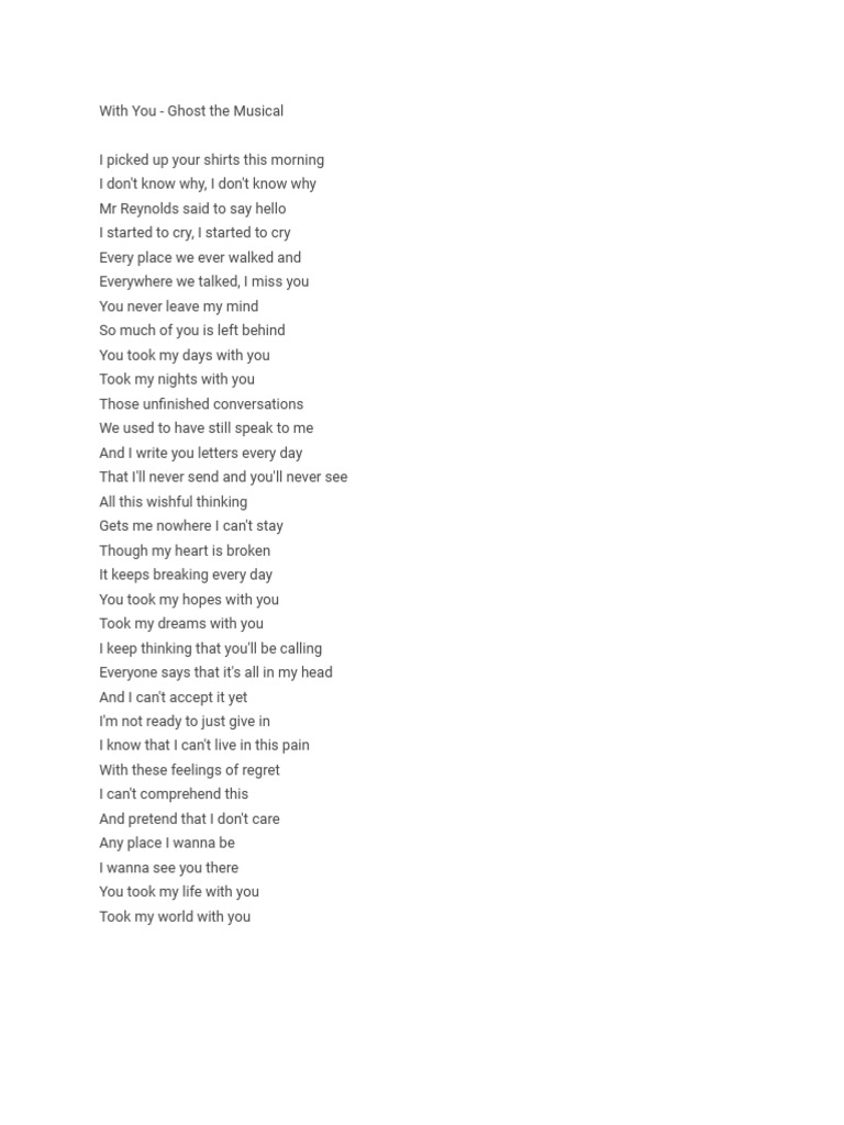 With you lyrics pdf