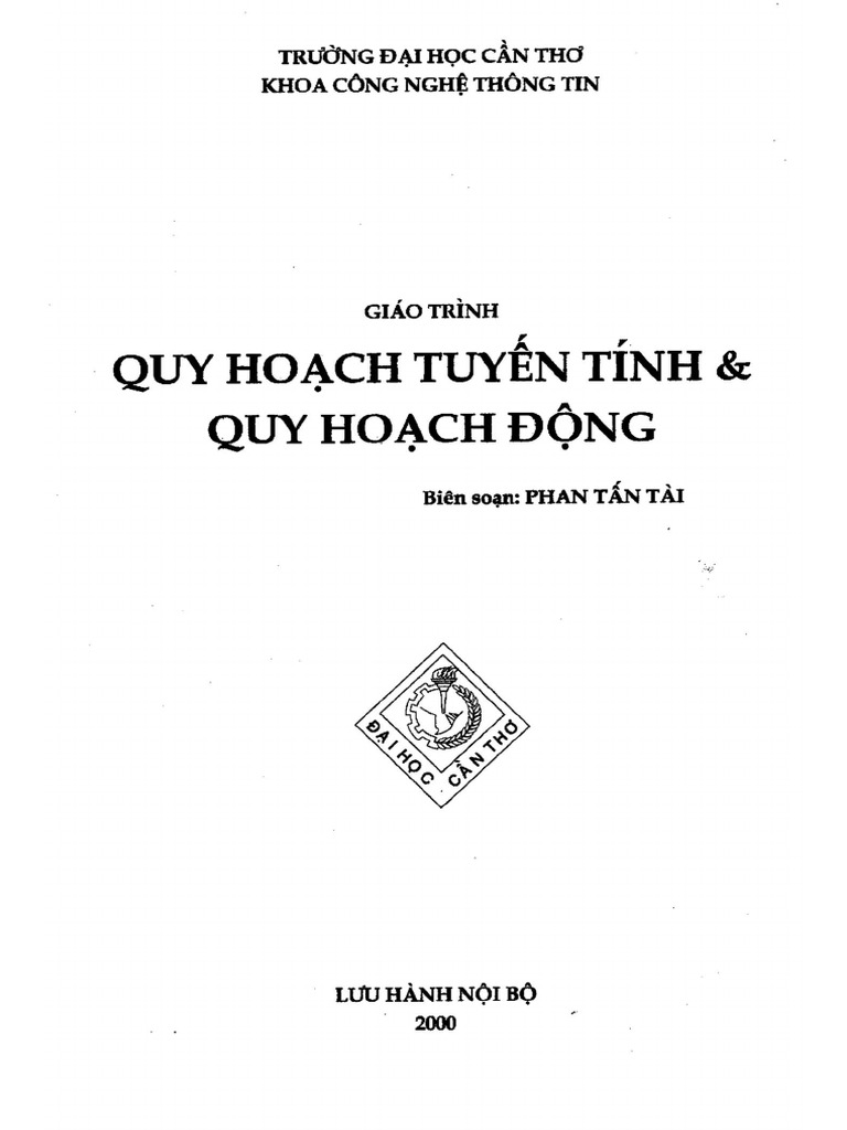 Giáo Trình Quy Hoạch Tuyến Tính Và Quy Hoạch Động | PDF