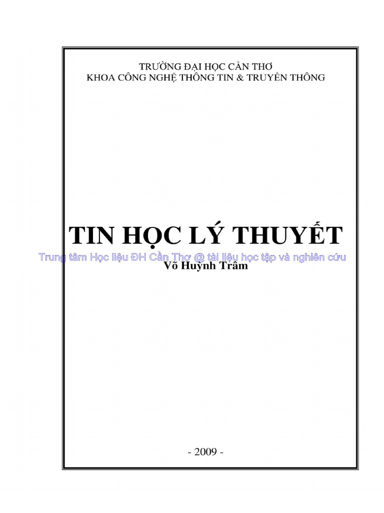 Tin Học Lý Thuyết | PDF