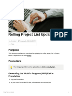 Rolling Project List Updates