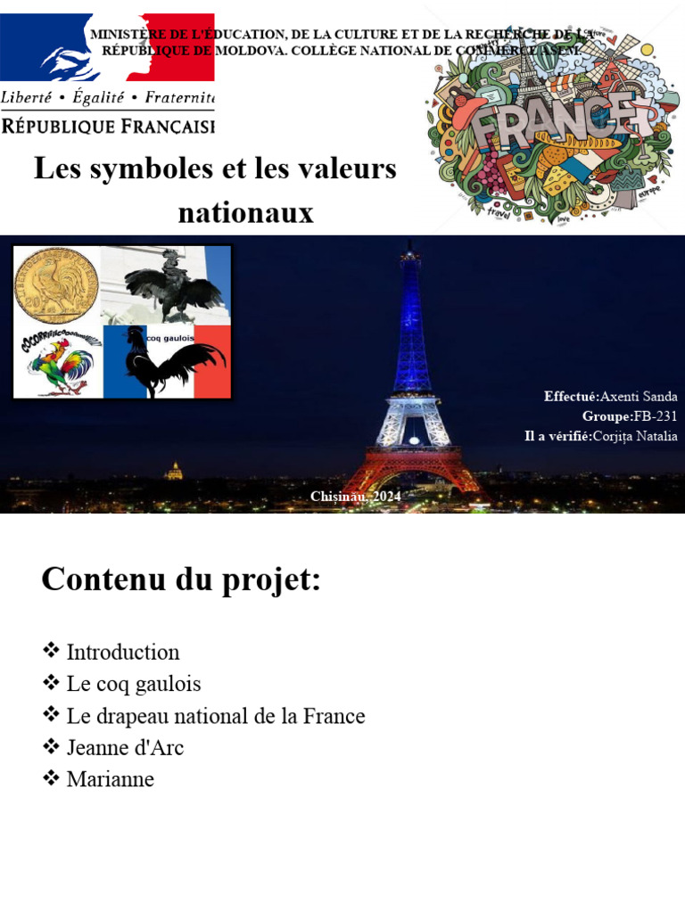 Proiect Simbolurile Franței | PDF | Drapeau | France