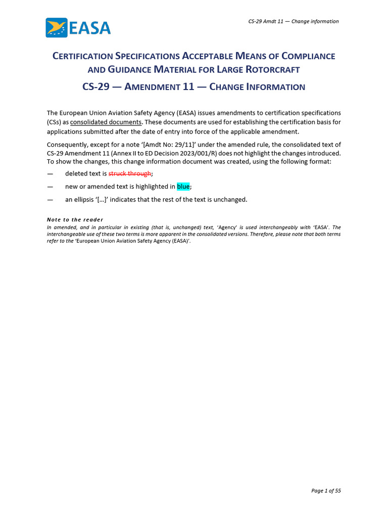 EASA CS-29 Amendment 11 Overview | PDF | Strength Of Materials ...
