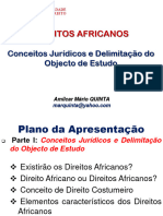 Conceitos e Delimitacao Do Objecto de Estudo Da Disciplina de Direitos Africanos (Abril de 2023)