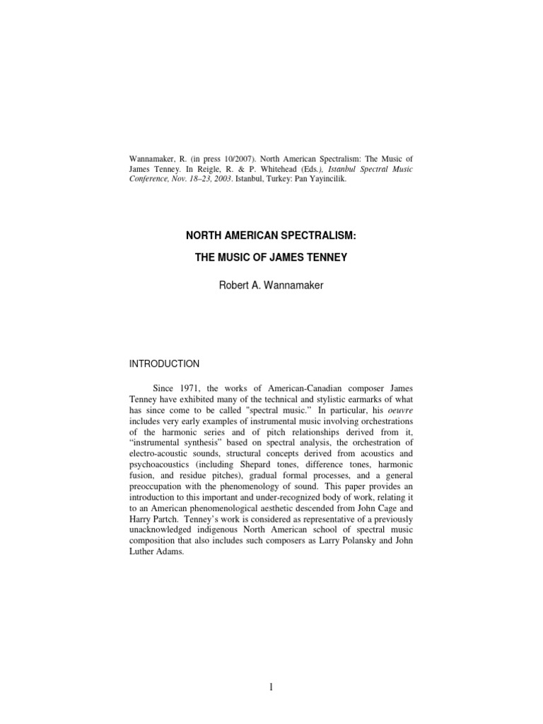 Rwannamaker North American Spectralism Lmsauth 1fe3be6c | PDF | Pitch ...