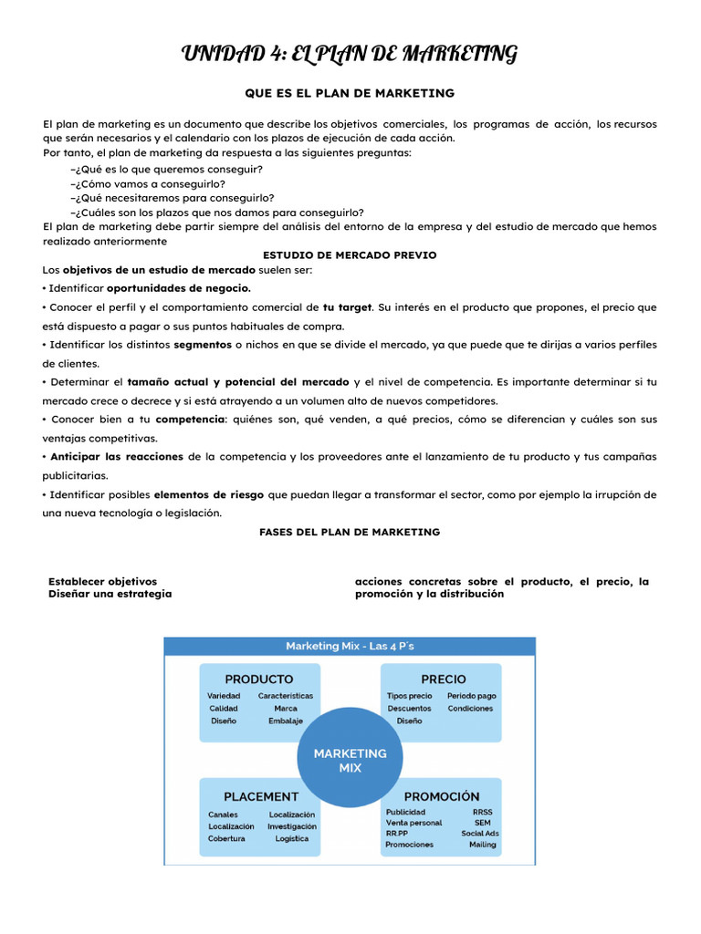 Plan de Marketing: Estrategias y Fases | PDF | Producto (Negocio ...