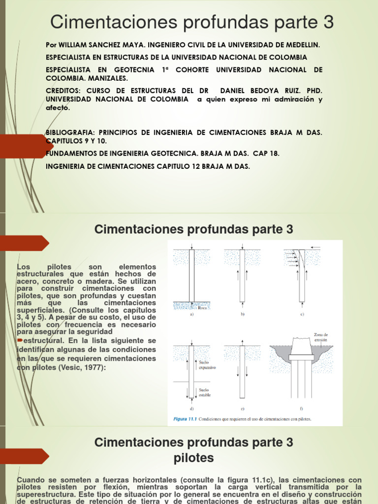 Cimentaciones Profundas Parte 3 Y 4 | PDF | Fundación (Ingeniería ...