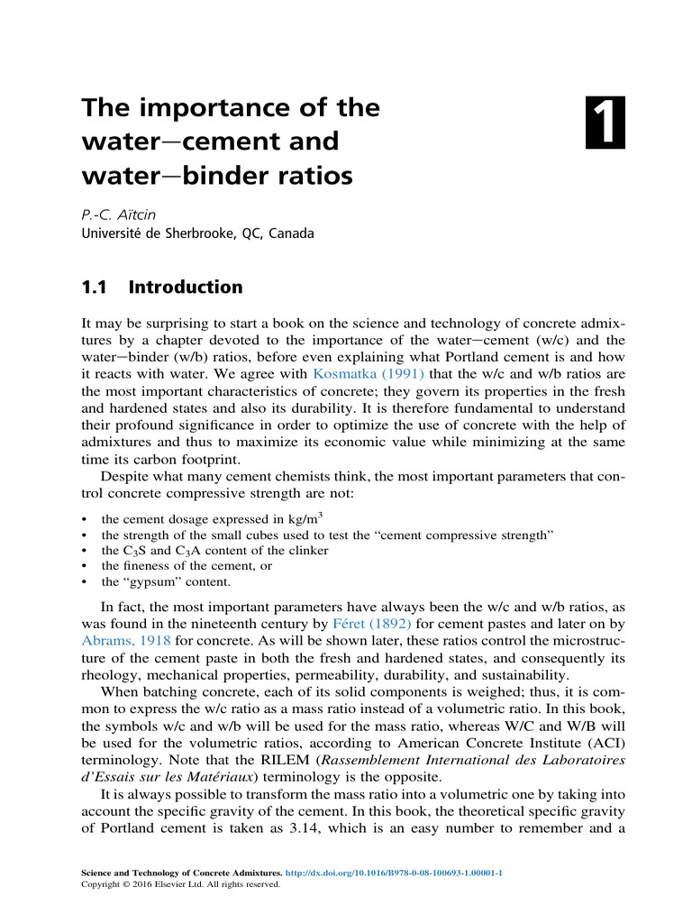 Understanding Water-Cement Ratios | PDF | Cement | Concrete