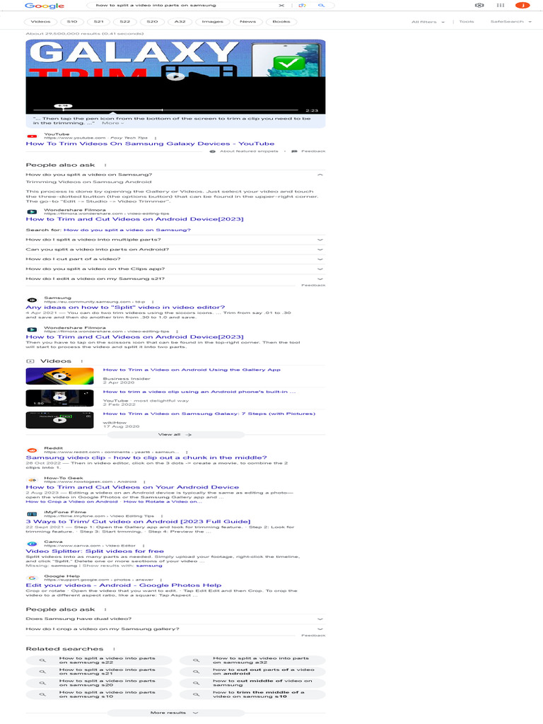 How To Split A Video Into Parts On Samsung Google Search Download
