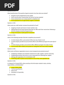 Question 1 To 60 Procurement and Logistics Disaster Ready