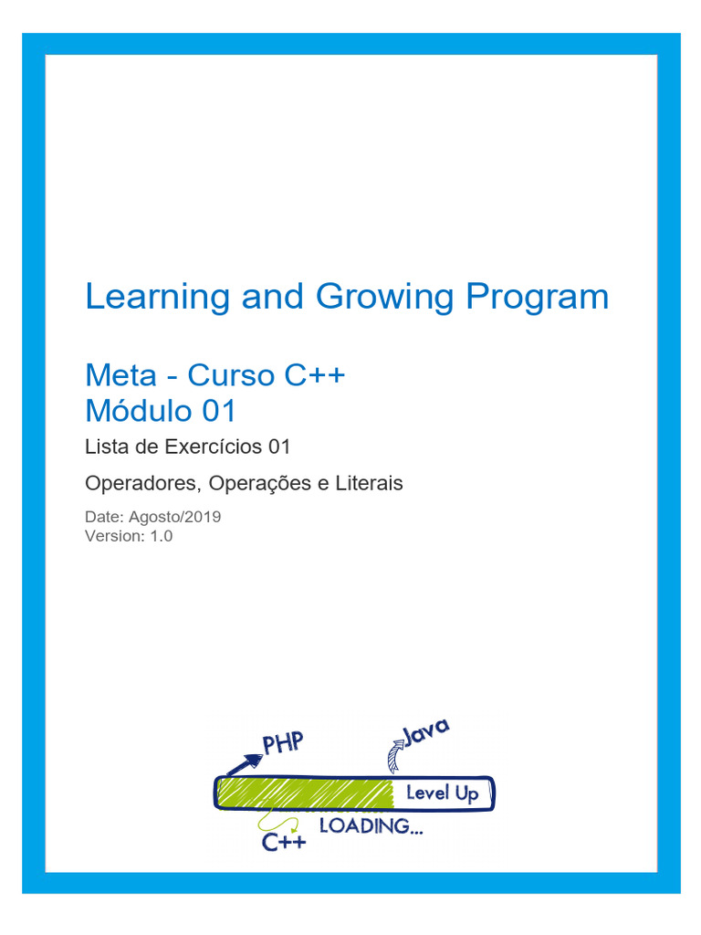 Meta - Curso C++ - Modulo 1 - Lista de Exercícios 01 | PDF | C ...
