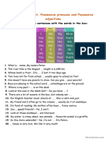 Subject, Object, Possessive Pronouns and Adjectives. (1)-Strony