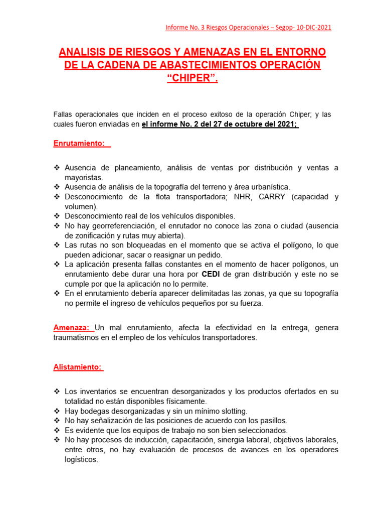 Analisis De Riesgos Y Amenazas En El Entorno De La Cadena De