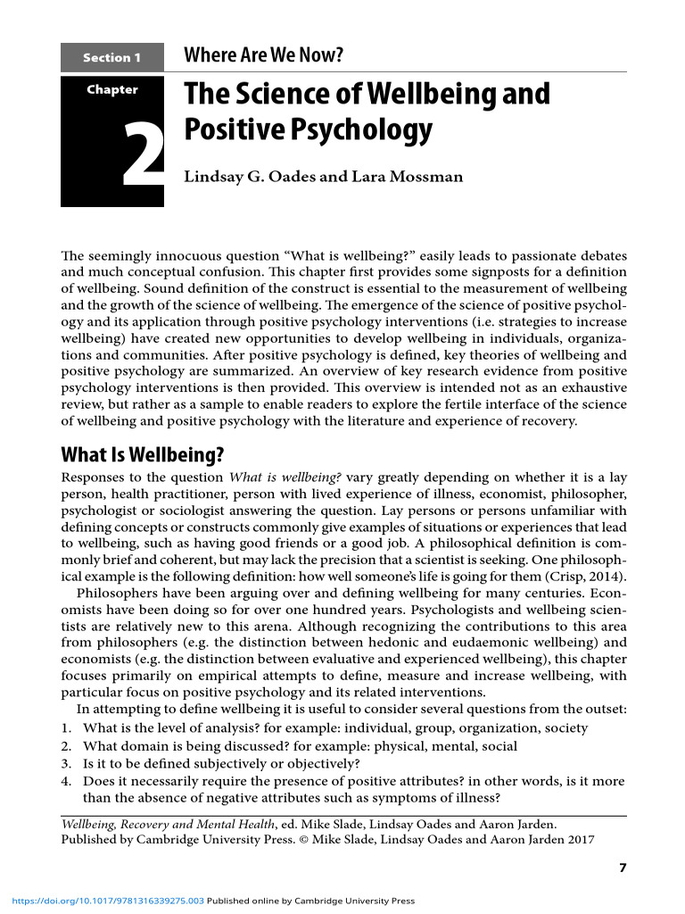 Science of Wellbeing in Positive Psychology | PDF | Well Being ...