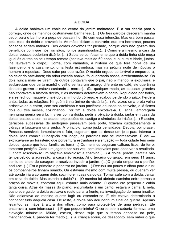 A Doida e o Menino: Um Encontro Inesperado | PDF | Mistério, Suspense e ...
