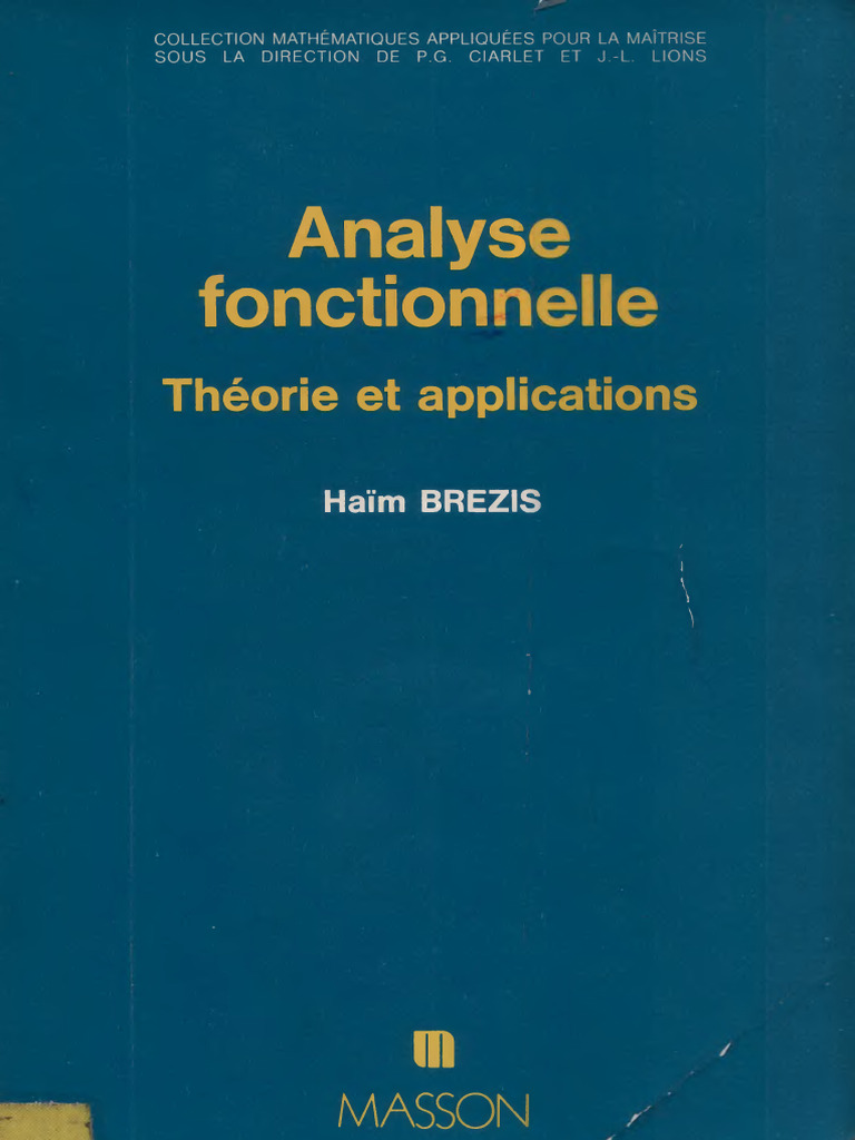 024 (Maths Monde) H.Brezis Analyse Fonctionnelle PDF