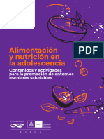 Alimentacion y Nutricion en La Adolescencia - Contenidos y Actividades para La Promocion de Entornos Escolares Saludables