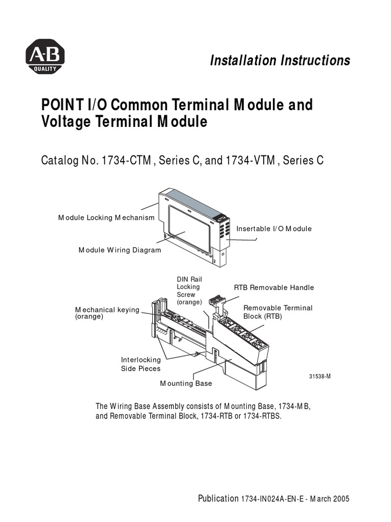 POINT I/O Common Terminal Module and Voltage Terminal Module | PDF ...