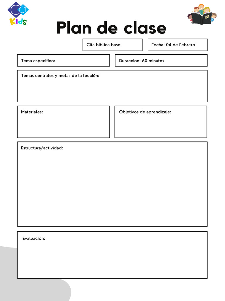 Océano Formato para Imprimir Plan de Clase en Blanco | PDF