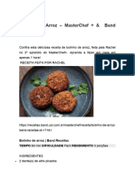 Bolinho de Arroz - MasterChef + & Band Receitas