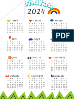 Documento A4 Calendario 2024 Infantil Colorido