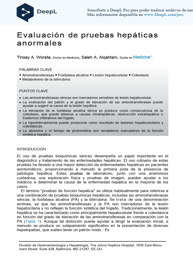 Evaluación de Pruebas Hepáticas Anormales | PDF | Hepatitis | Transaminasa