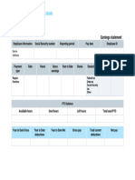 Pay Stub Template With PTO and Overtime (Go To File and Make A Copy To Edit The Template)