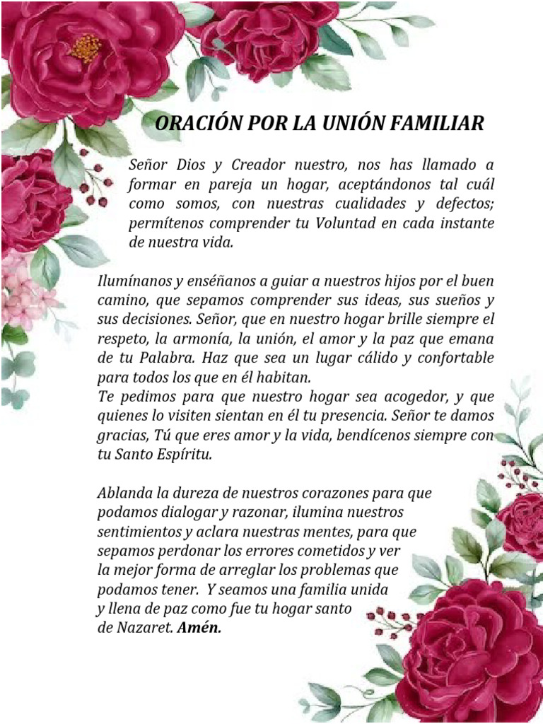 Oracion Por La Familia | PDF