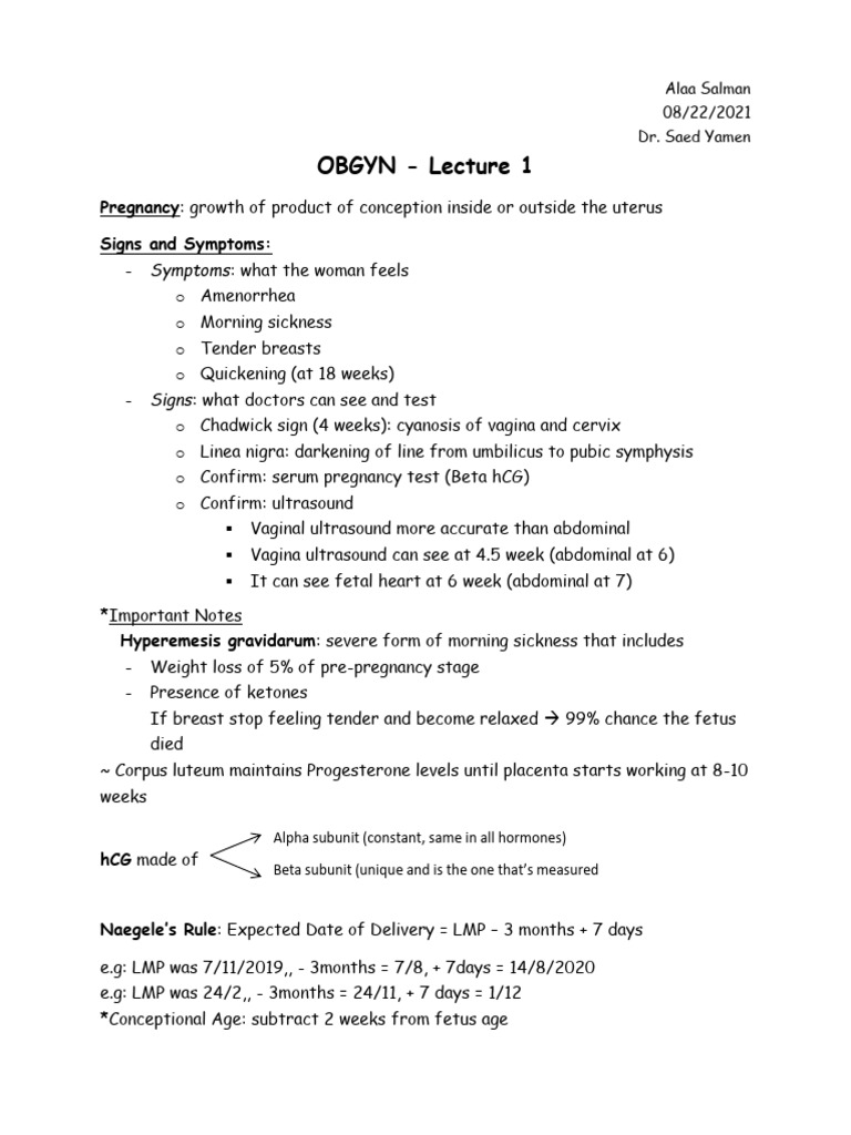 OB - GYN (1) - Alaa Salman | Download Free PDF | Pelvis | Miscarriage