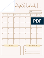 Agenda Panificador Mensual Minimalista Personal Beige