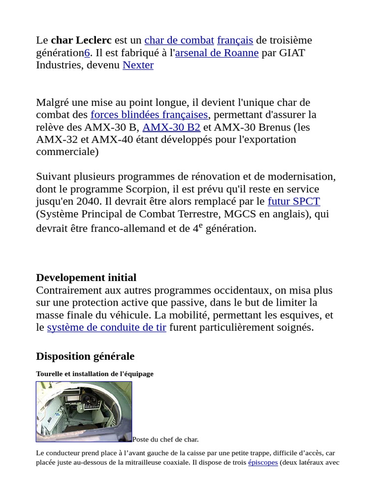 Caractéristiques du char Leclerc | PDF | réservoirs | Technologie militaire