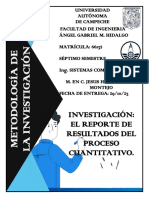 Investigación - El Reporte de Resultados Del Proceso Cuantitativo