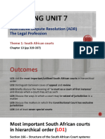 LEARNING UNIT 7 - Courts, ADR and The Legal Profession (Theme 1)