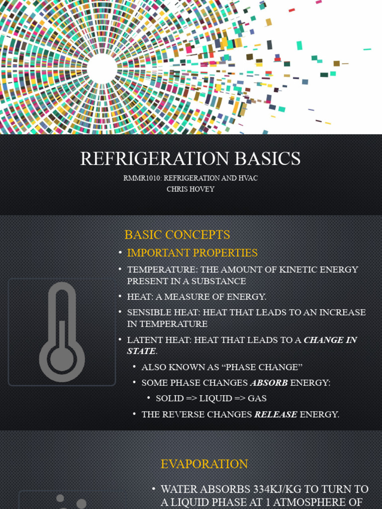 Lecture 1 Refrigeration Basics PDF