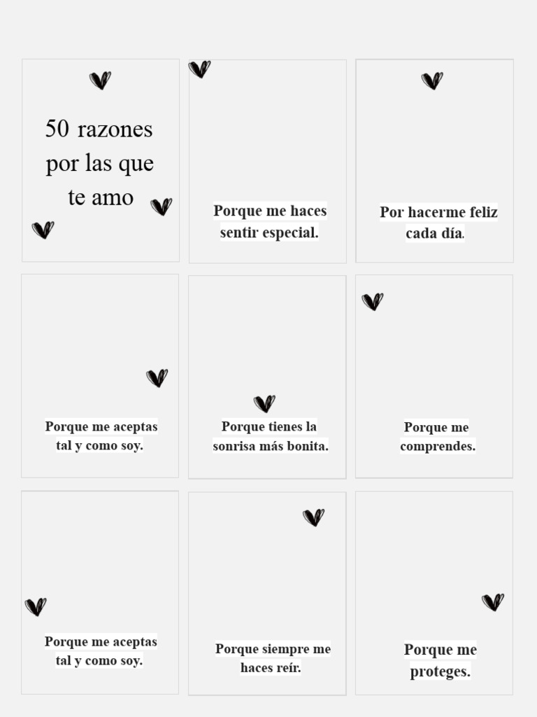 50 Razones Por Las Que Te Amo | PDF