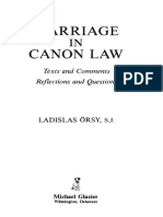 ORSY Ladislas - Marriage in Canon Law. Texts and Comments (1976)