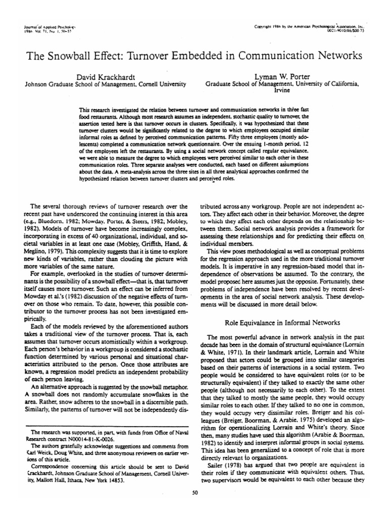 1986 The Snowball Effect | PDF