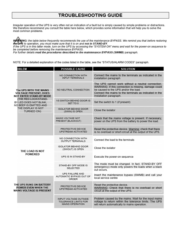 MAINTENANCE UPS | PDF | Mains Electricity | Power Inverter